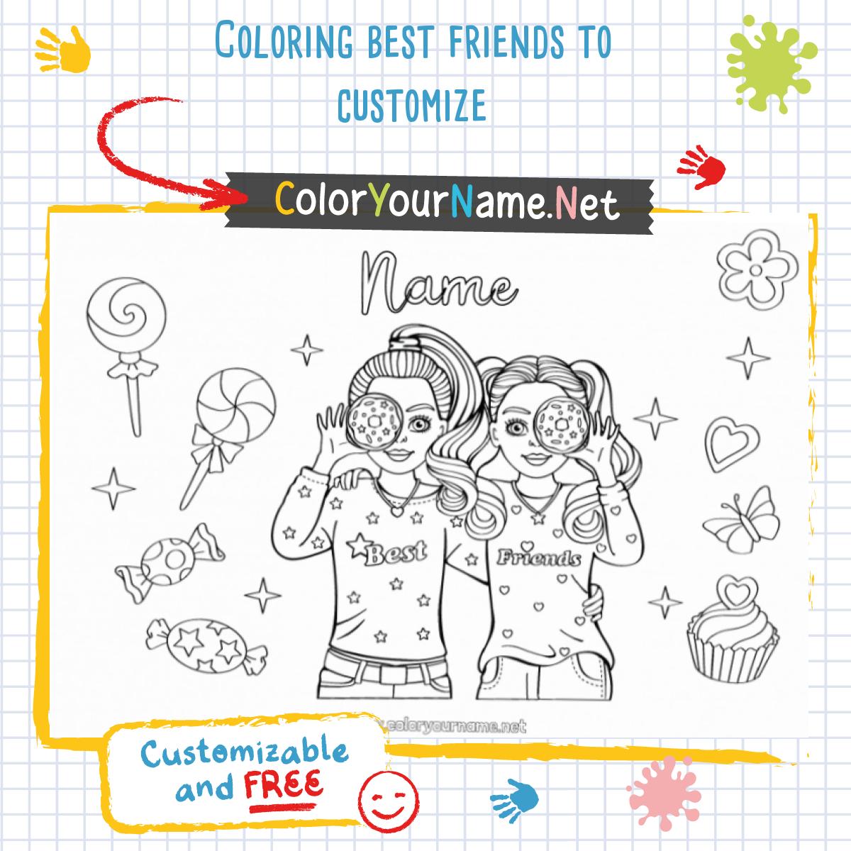 Coloring best friends to customize