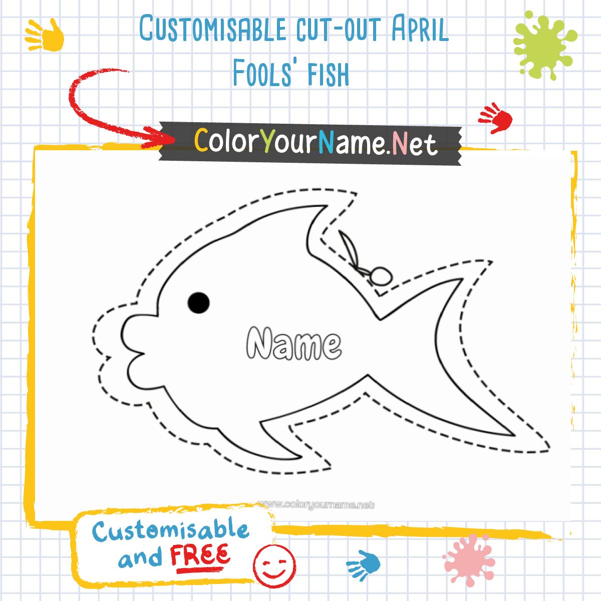 Customisable cut-out April Fools' fish
