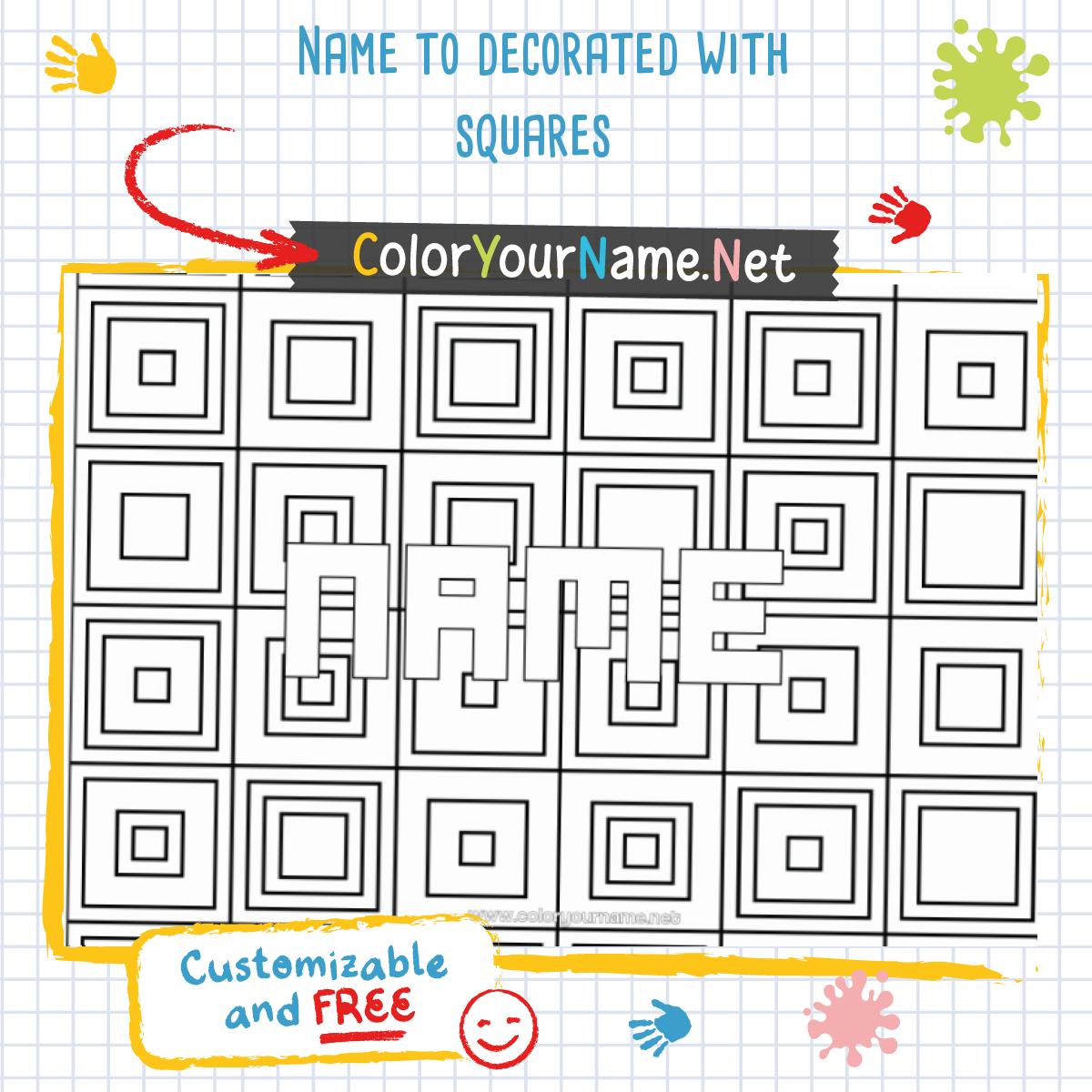 Name to decorated with squares