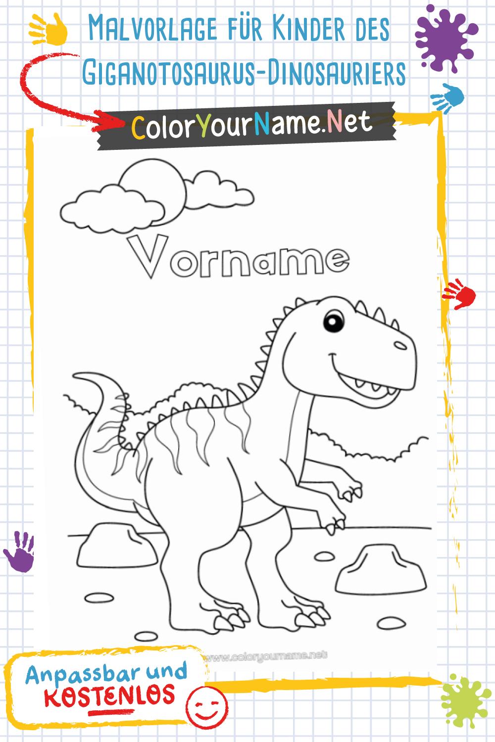 Malvorlage für Kinder des Giganotosaurus-Dinosauriers