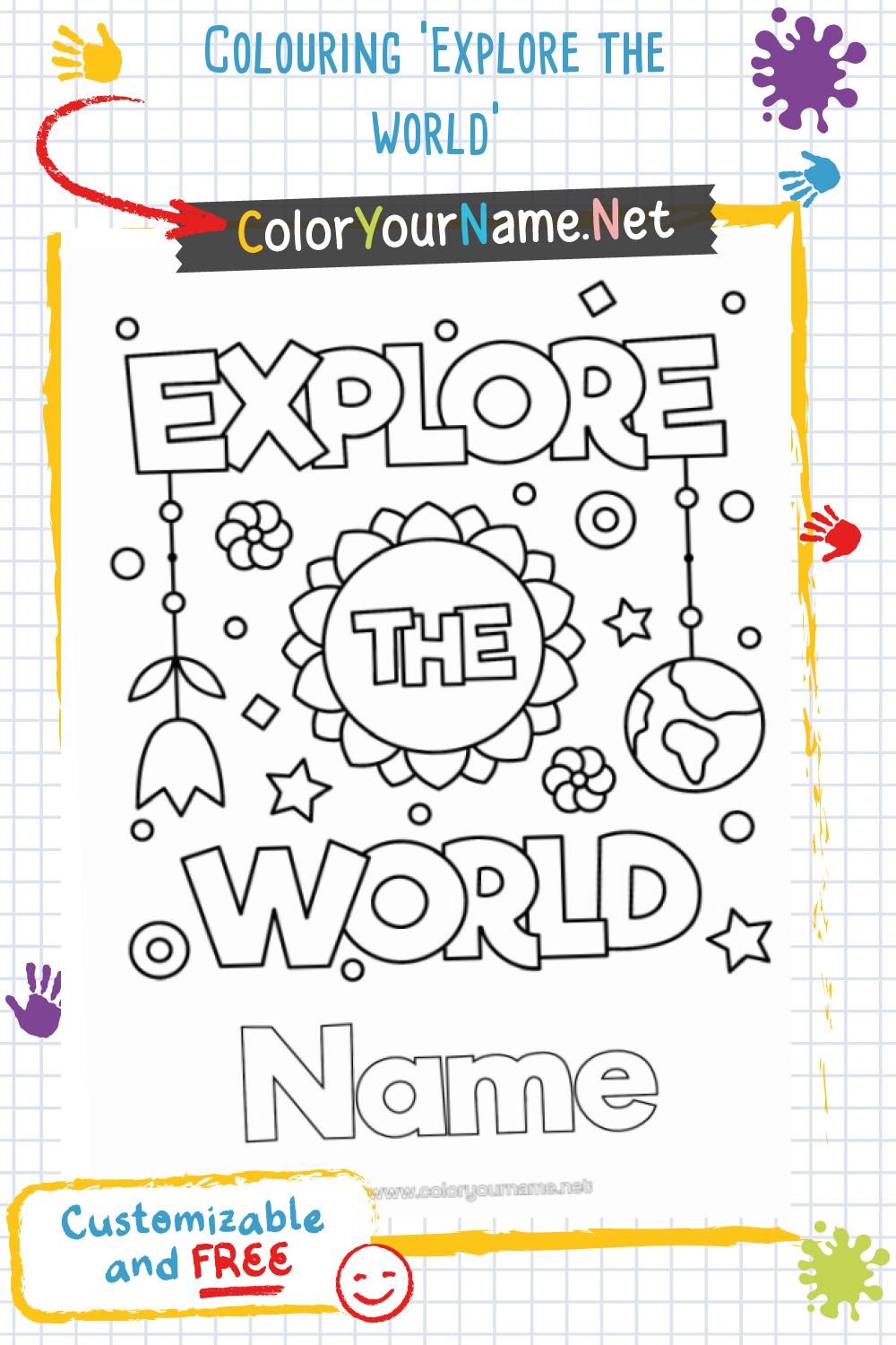 Colouring 'Explore the world'