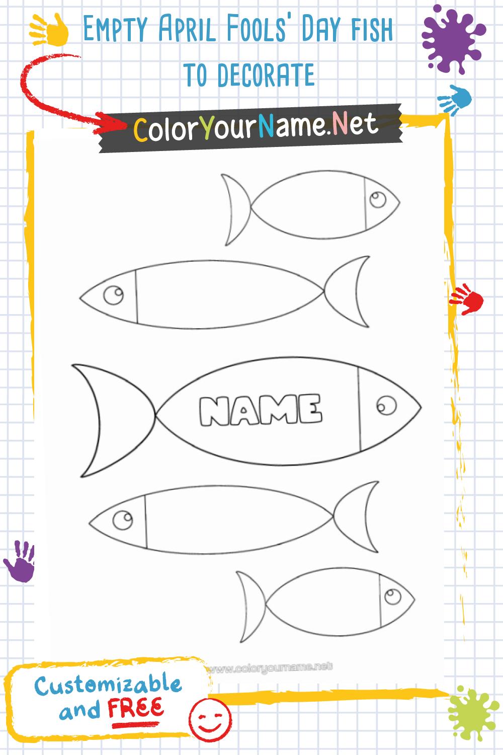 Empty April Fools' Day fish to decorate