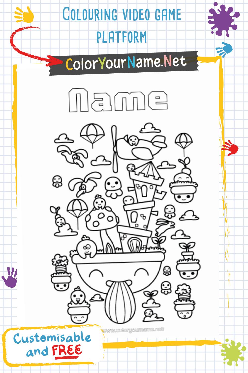 Colouring video game platform