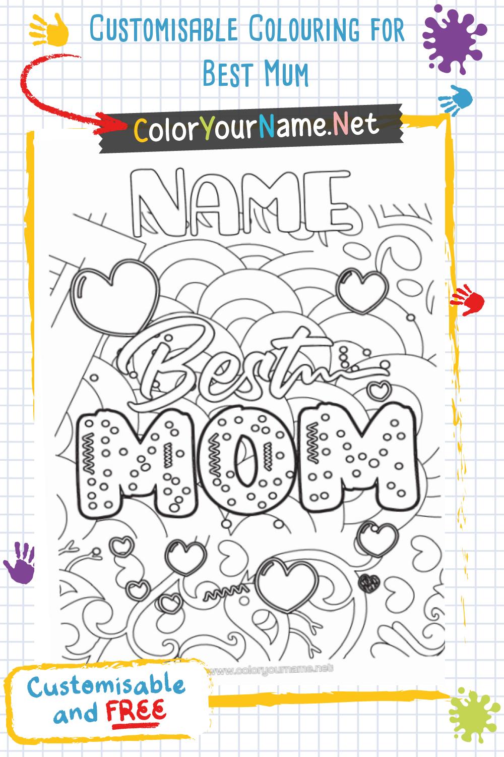Customisable Colouring for Best Mum