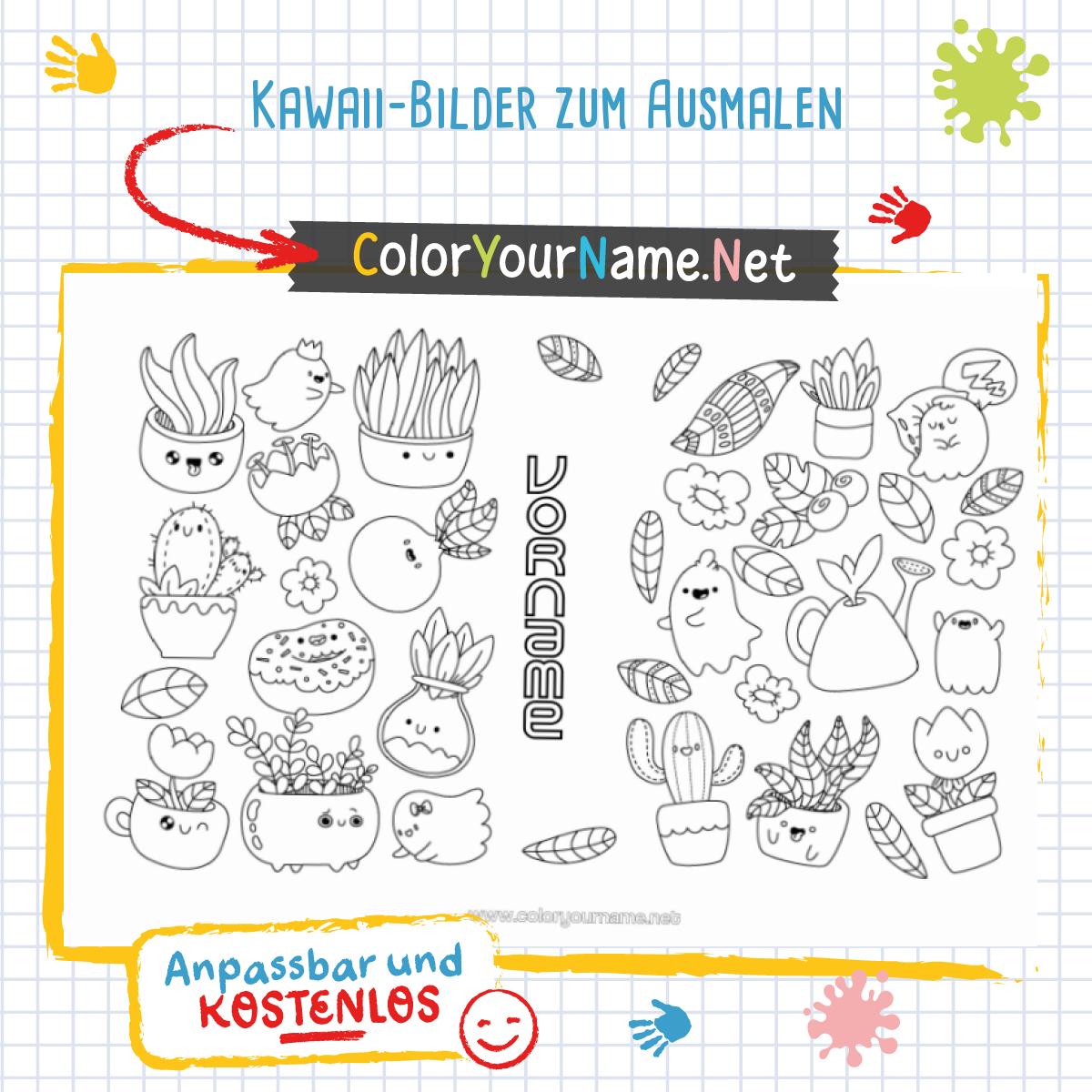 Kawaii-Bilder zum Ausmalen