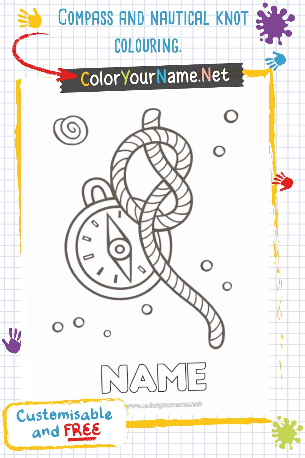 Compass and nautical knot colouring.