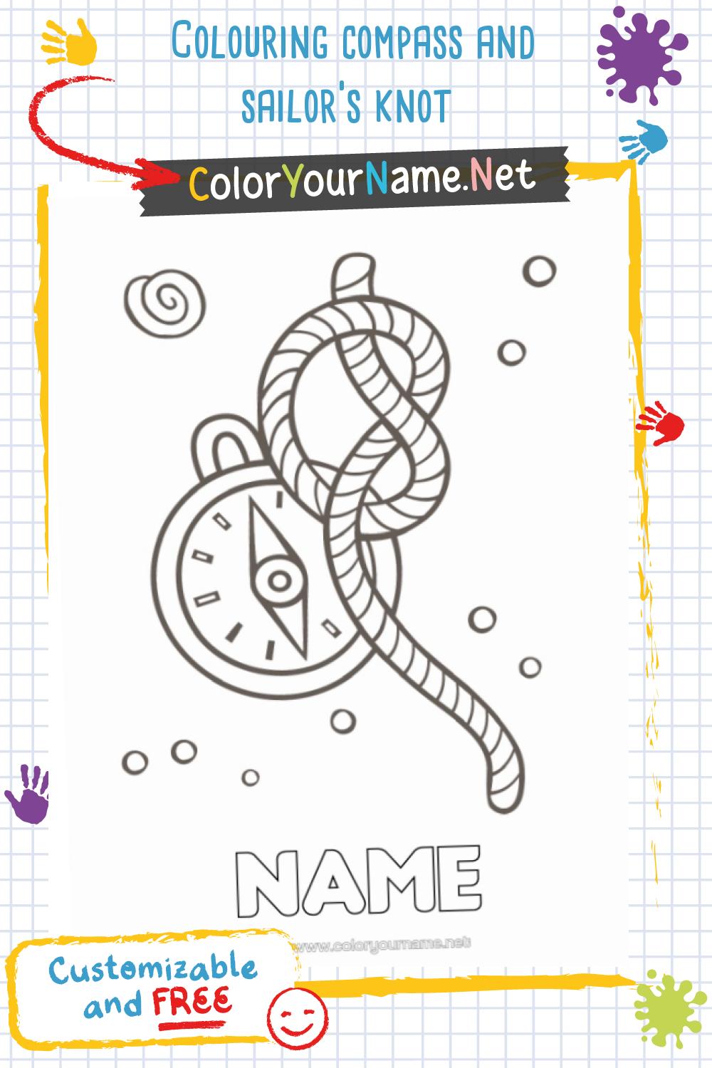 Colouring compass and sailor's knot
