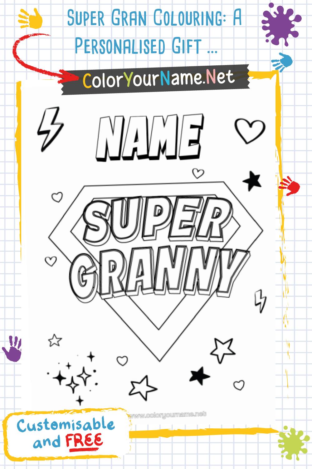 Super Gran Colouring: A Personalised Gift for Grandmother's Day and ...
