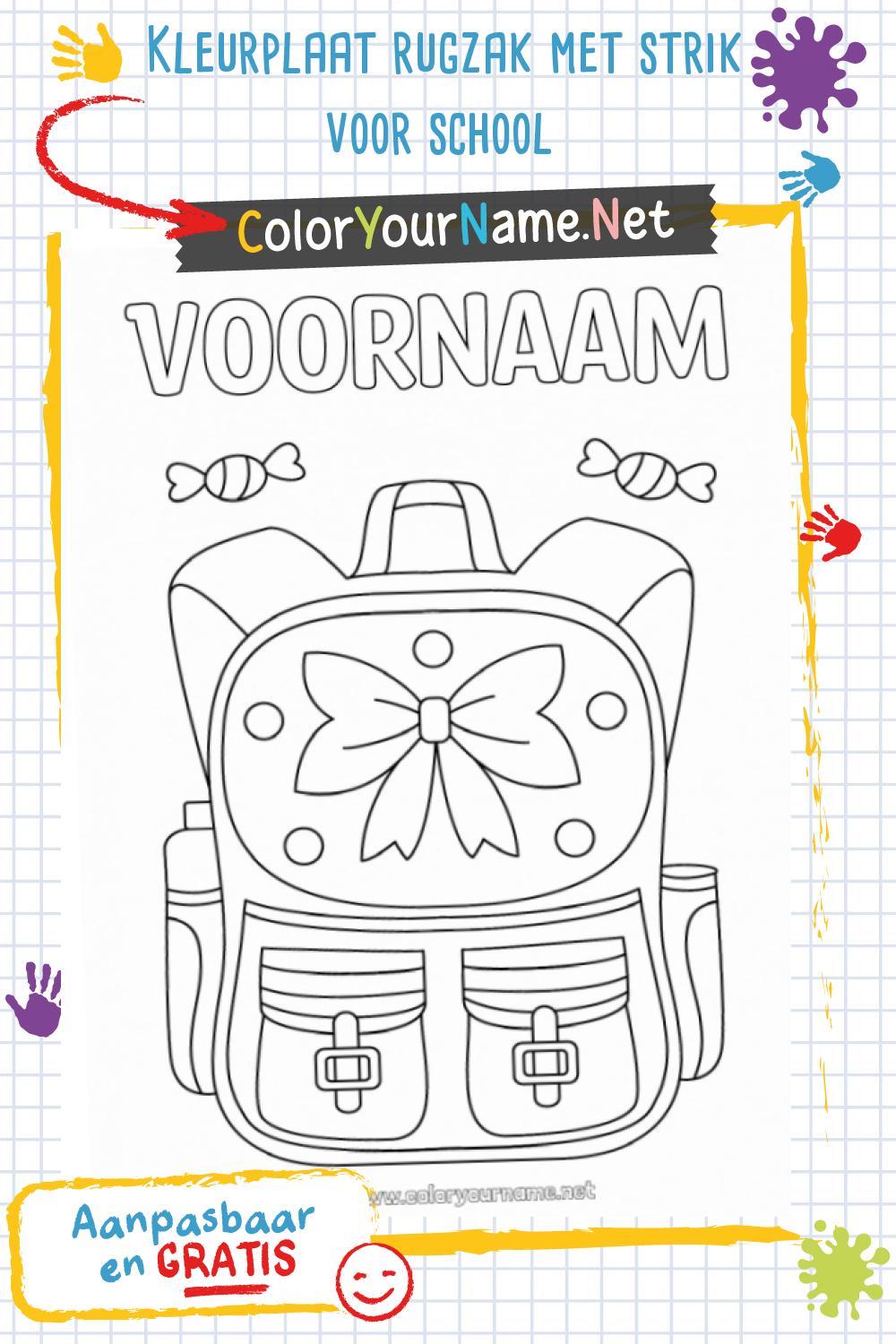Boog rugzak, schooltas met strik, schooltas met strik voor meisjes