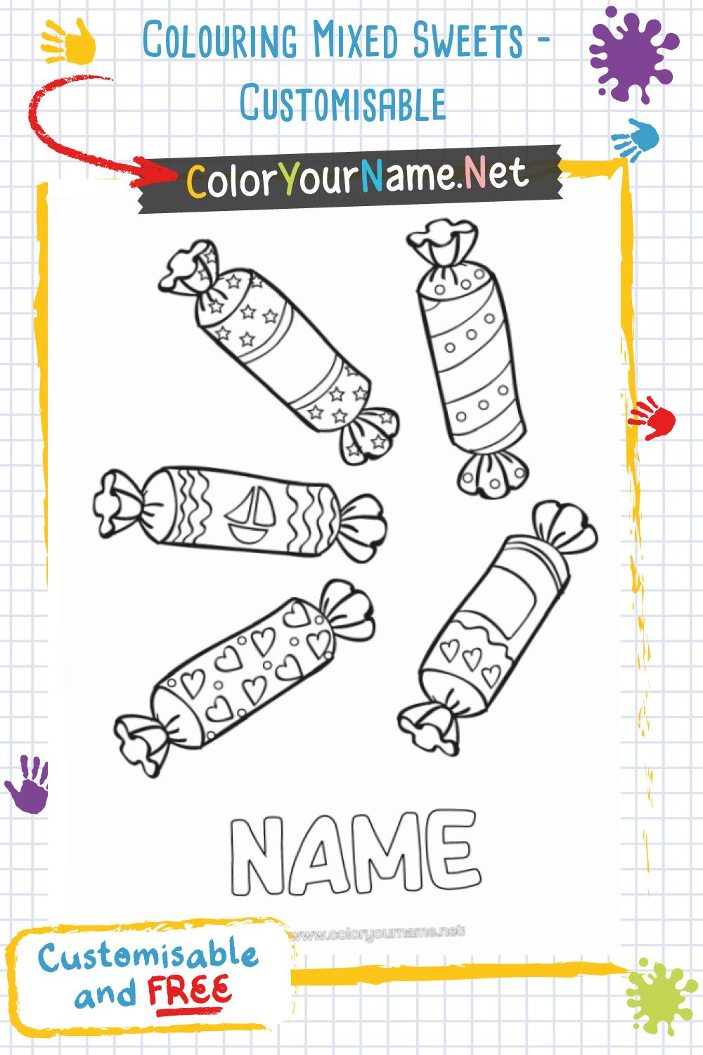 Colouring Mixed Sweets - Customisable