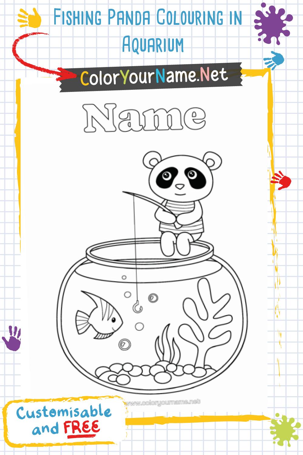 Fishing Panda Colouring in Aquarium