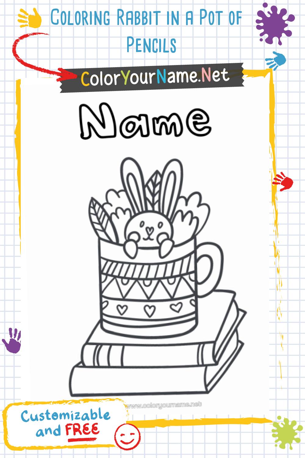 Coloring Rabbit in a Pot of Pencils