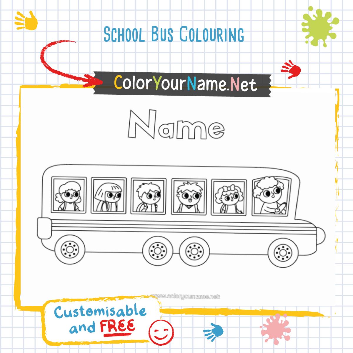 School Bus Colouring