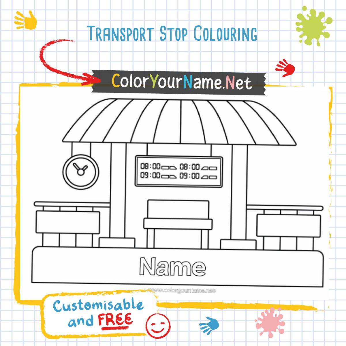 Transport Stop Colouring