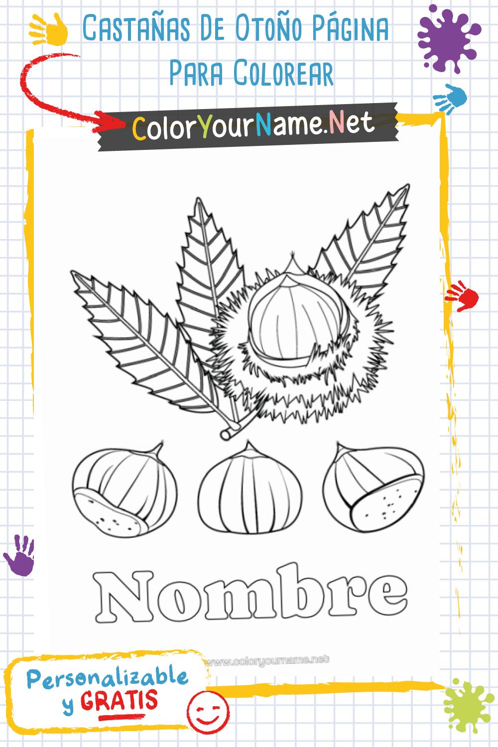 Castañas De Otoño Página Para Colorear