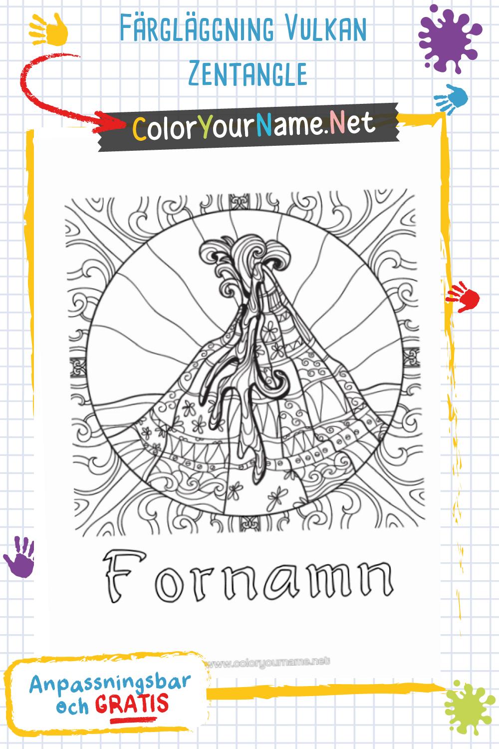Färgläggning Vulkan Zentangle