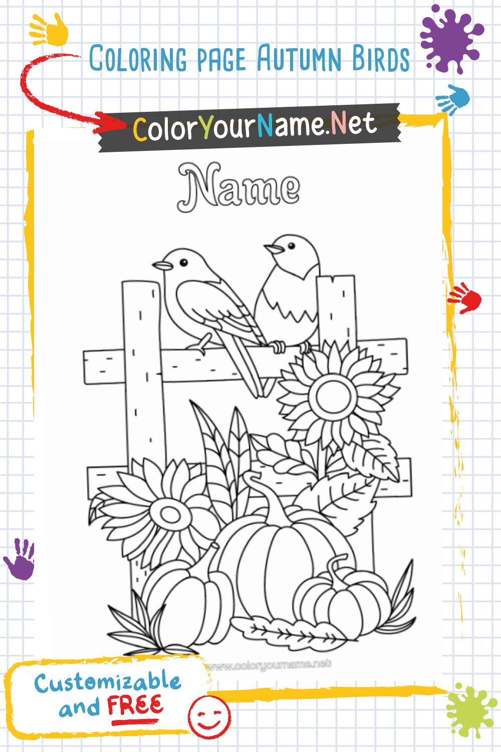 Coloring page Autumn Birds