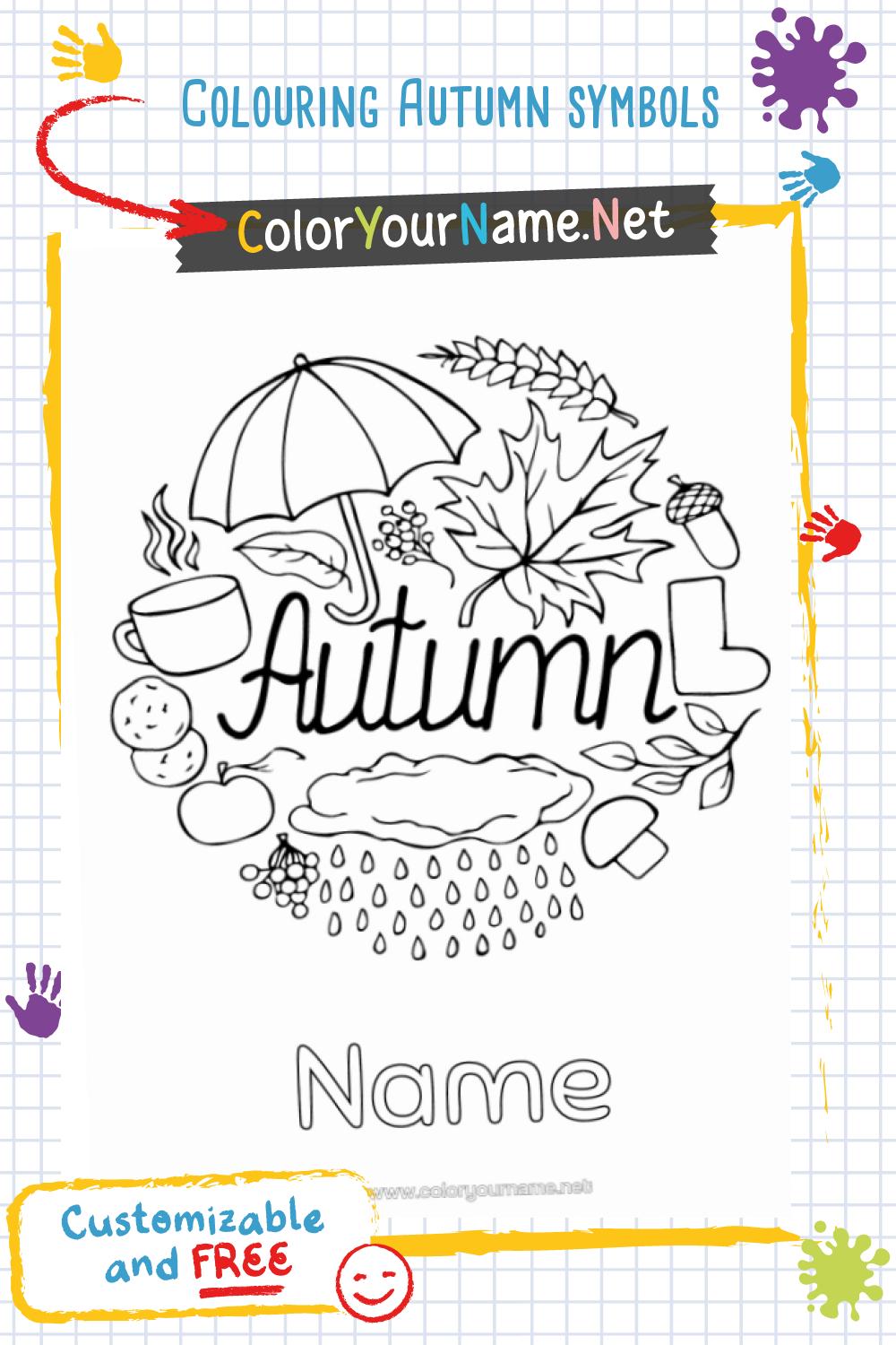 Colouring Autumn symbols