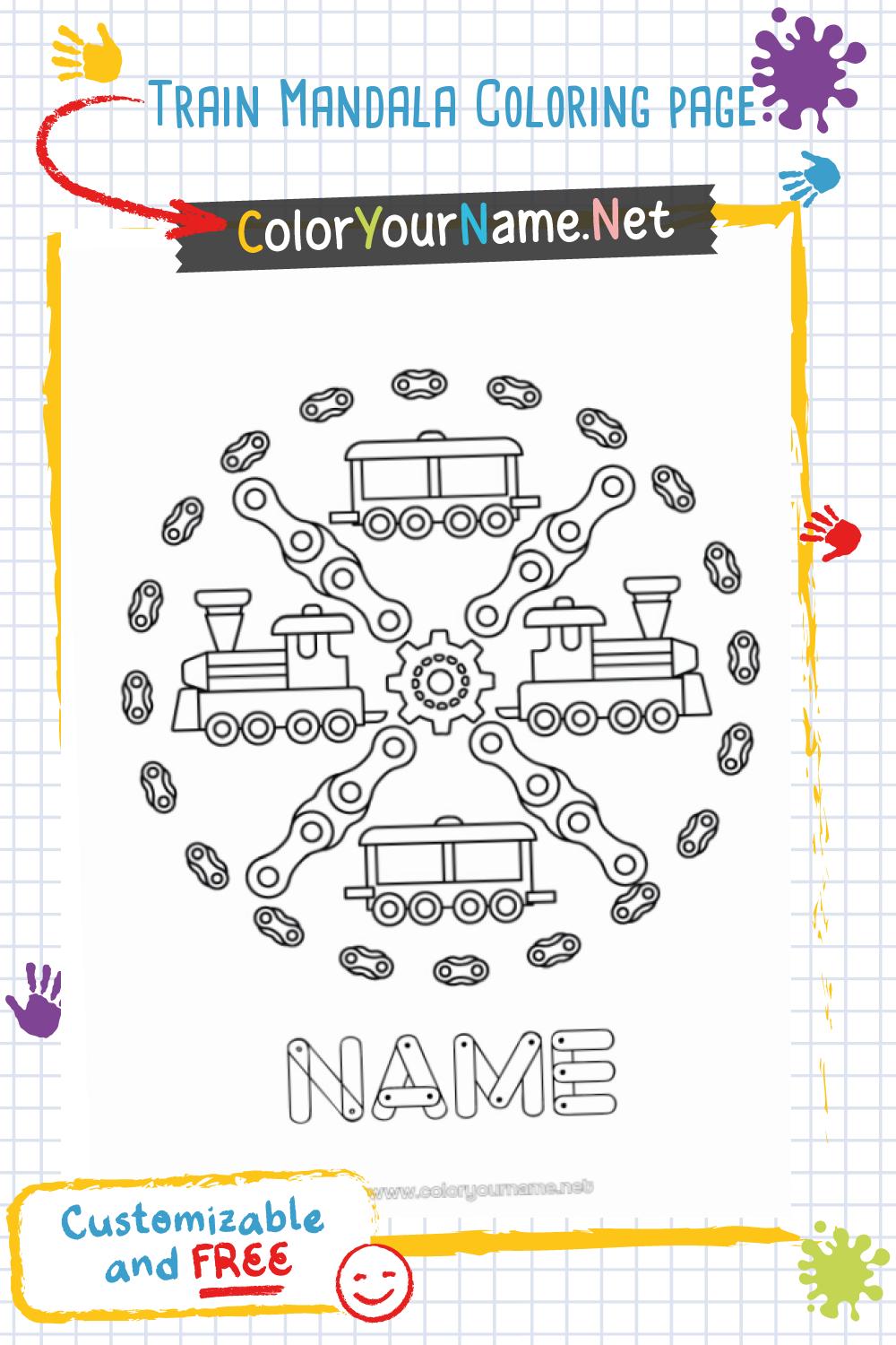 Train Mandala Coloring page