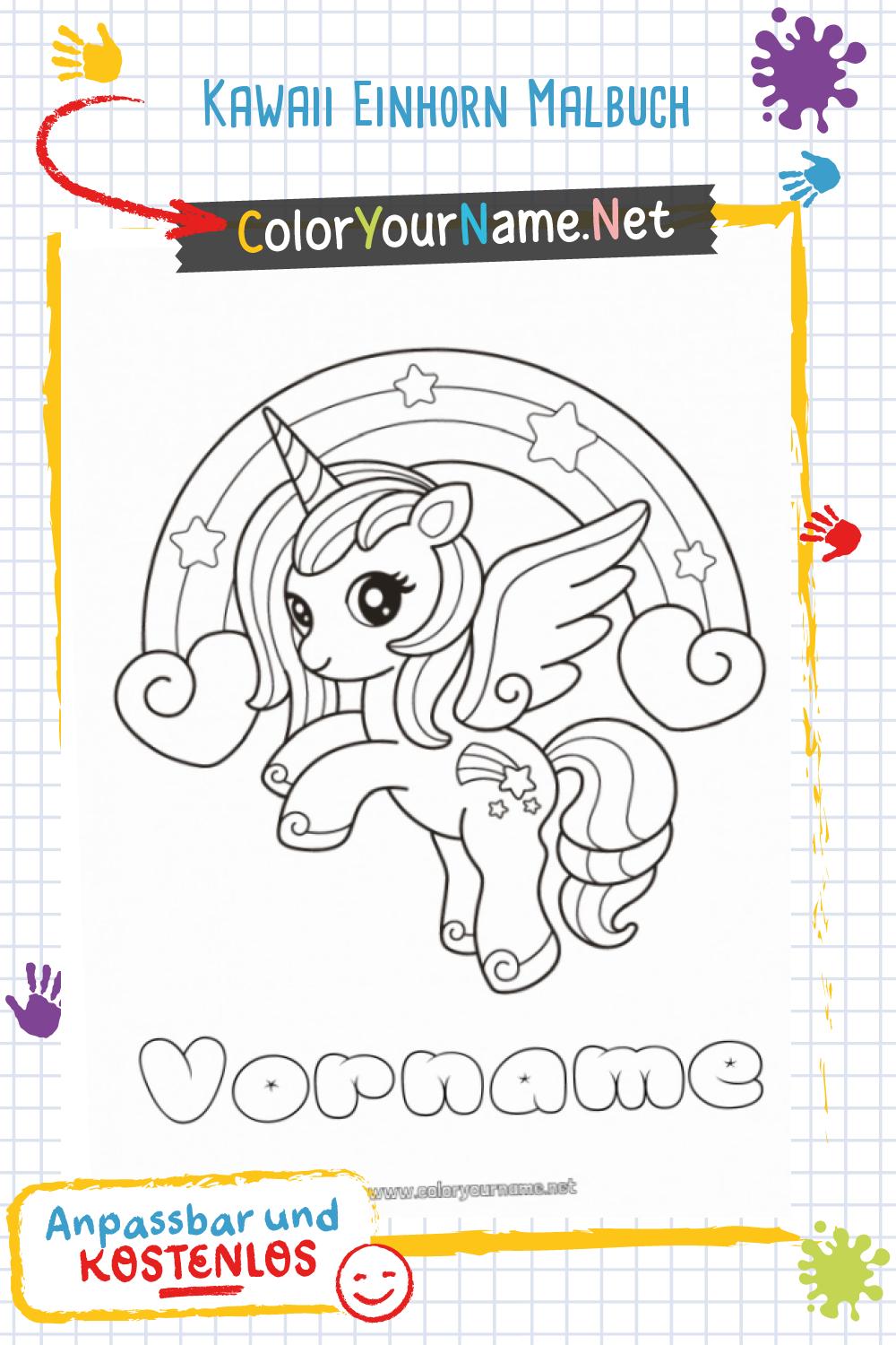  Kawaii Einhorn Malbuch 