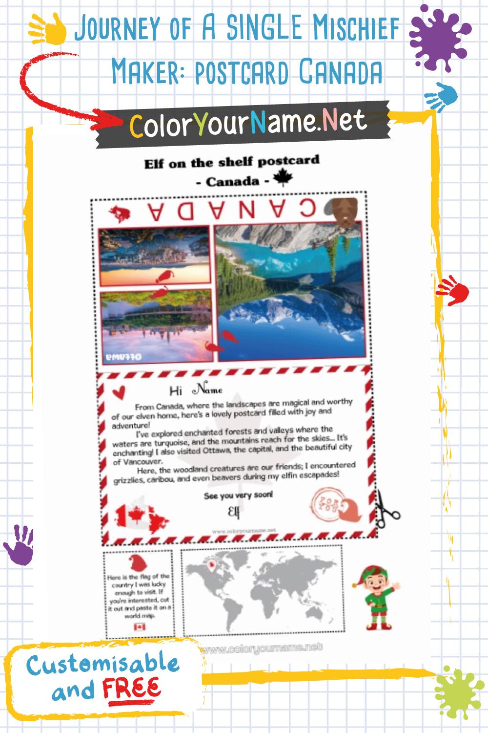 Journey of A SINGLE Mischief Maker: postcard Canada