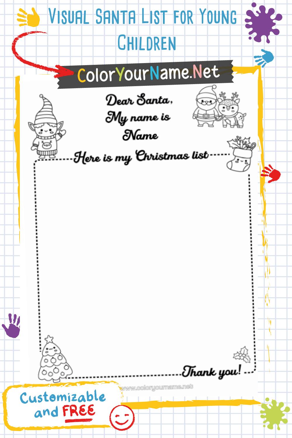 Visual Santa List for Young Children