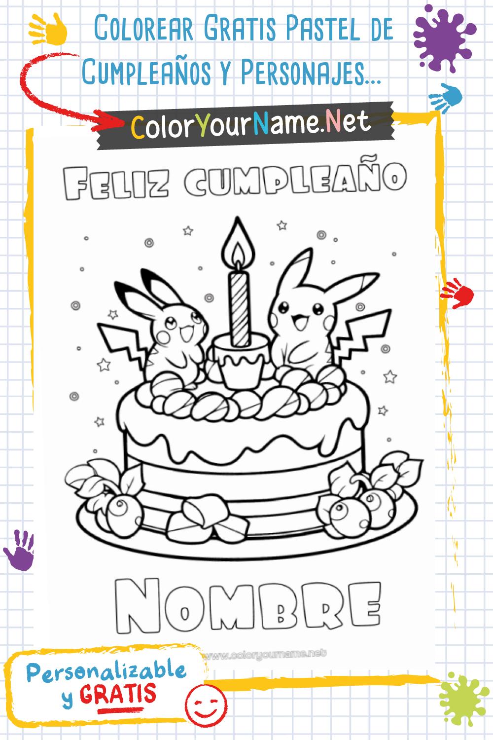 colorear-gratis-pastel-de-cumplea-os-y-personajes-de-manga