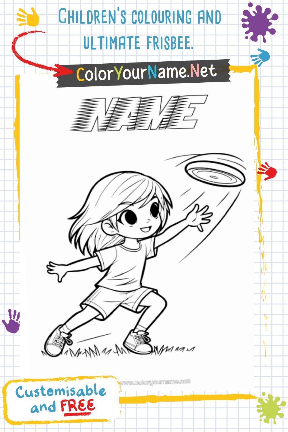 Children's colouring and ultimate frisbee.