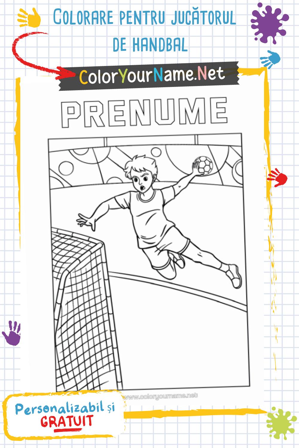 Colorare pentru jucătorul de handbal