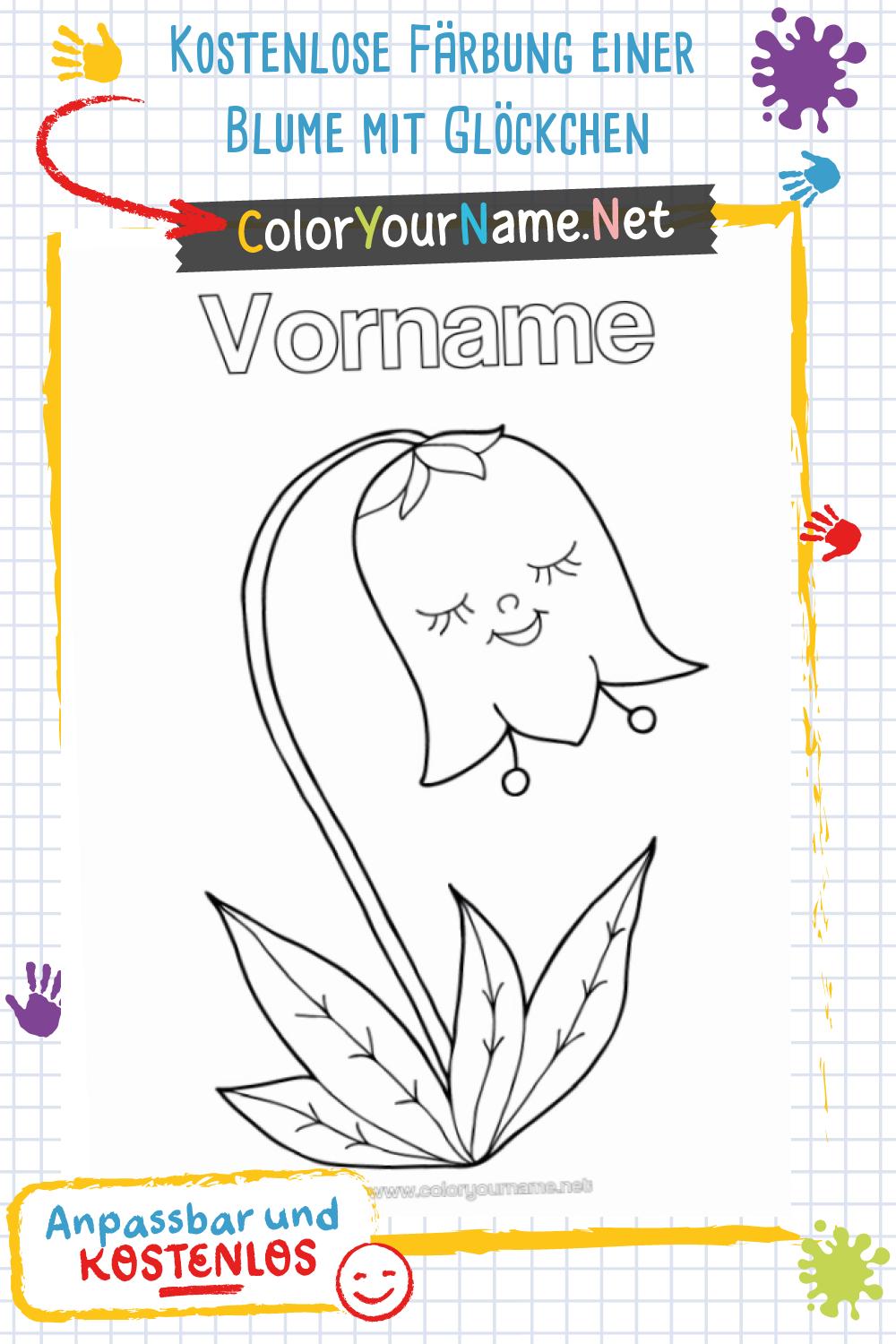 Kostenlose Färbung einer Blume mit Glöckchen