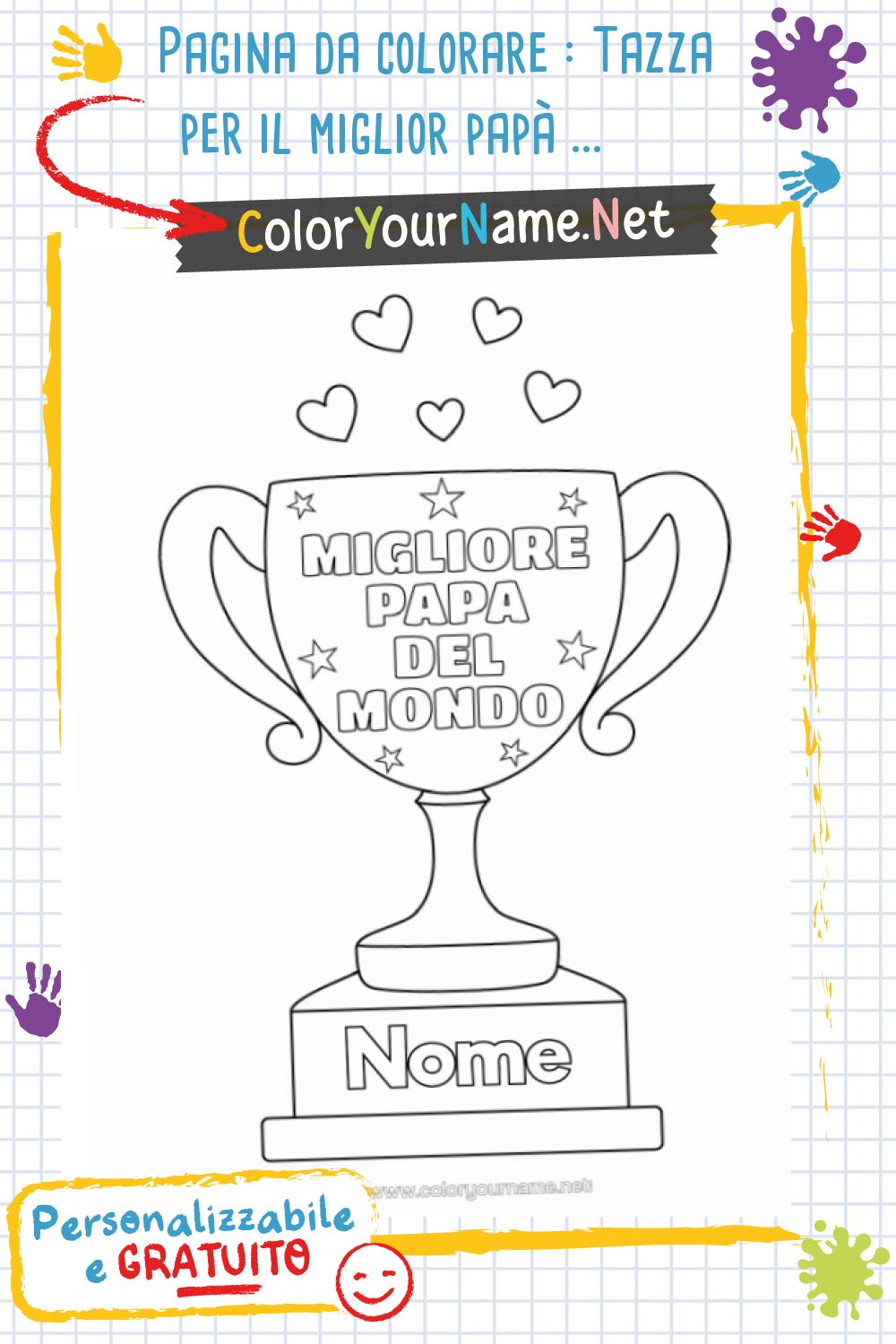 Hand Sketched Il Miglior Papa Del Mondo Quote in Italian. Translated