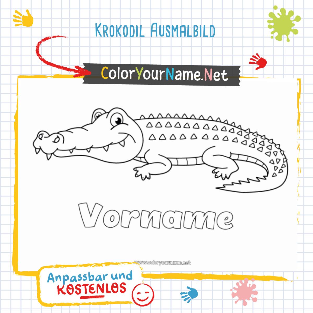  Krokodil Ausmalbild Illustration 