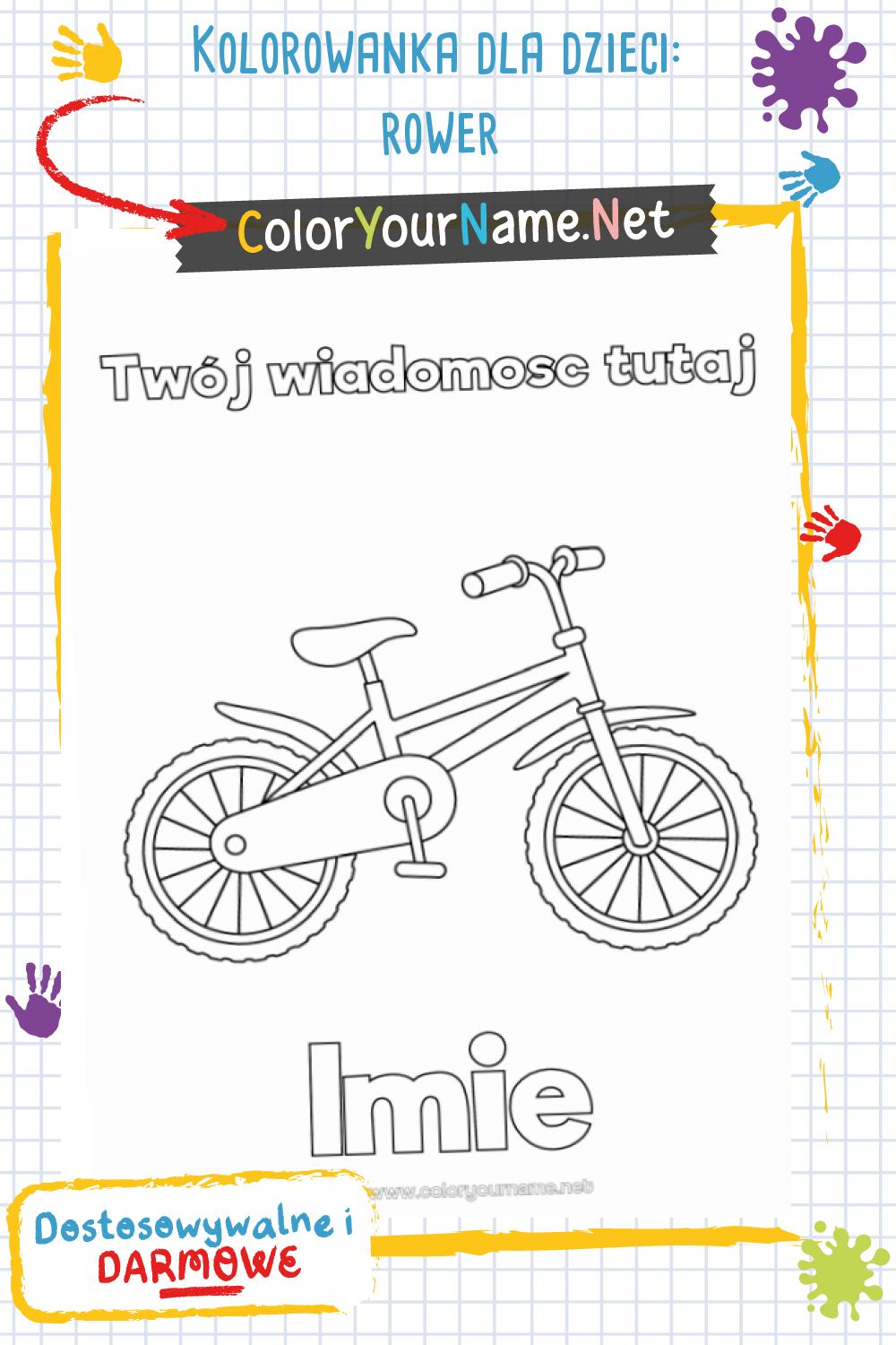 Kolorowanka dla dzieci: rower