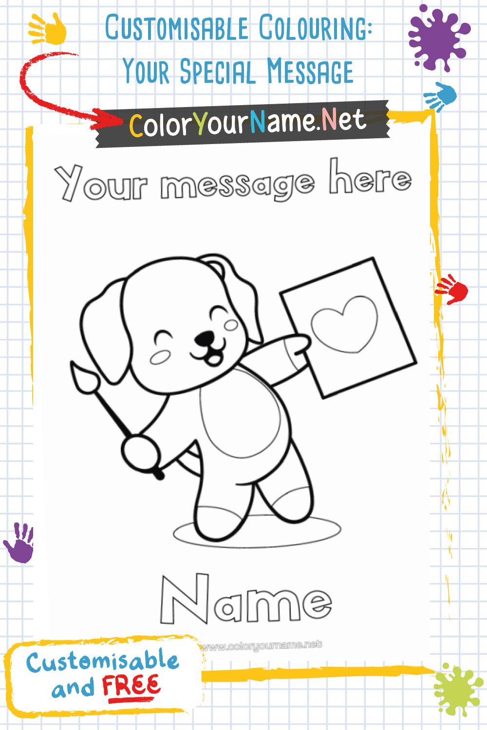 Customisable Colouring: Your Special Message