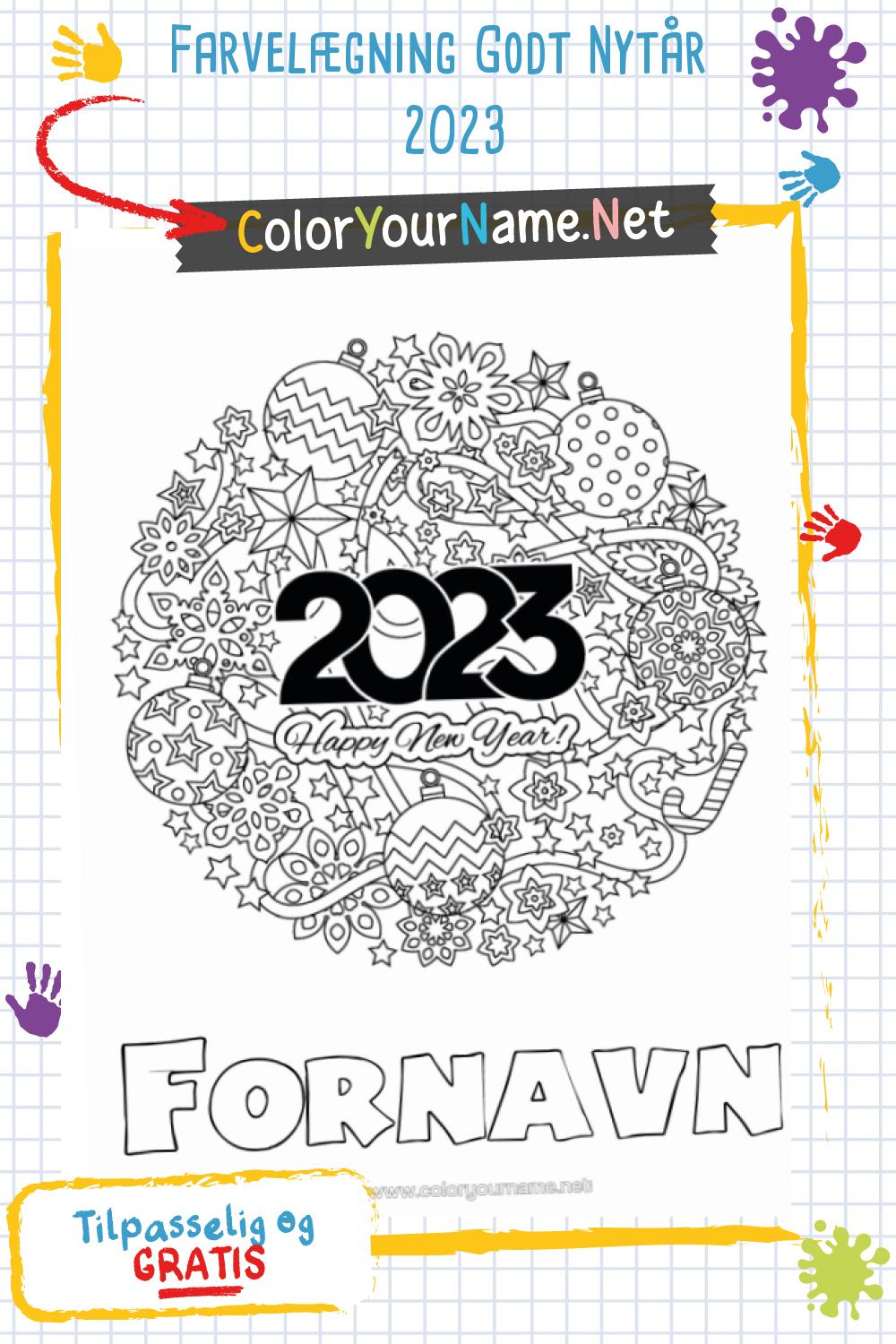 Farvelægning Godt Nytår 2023