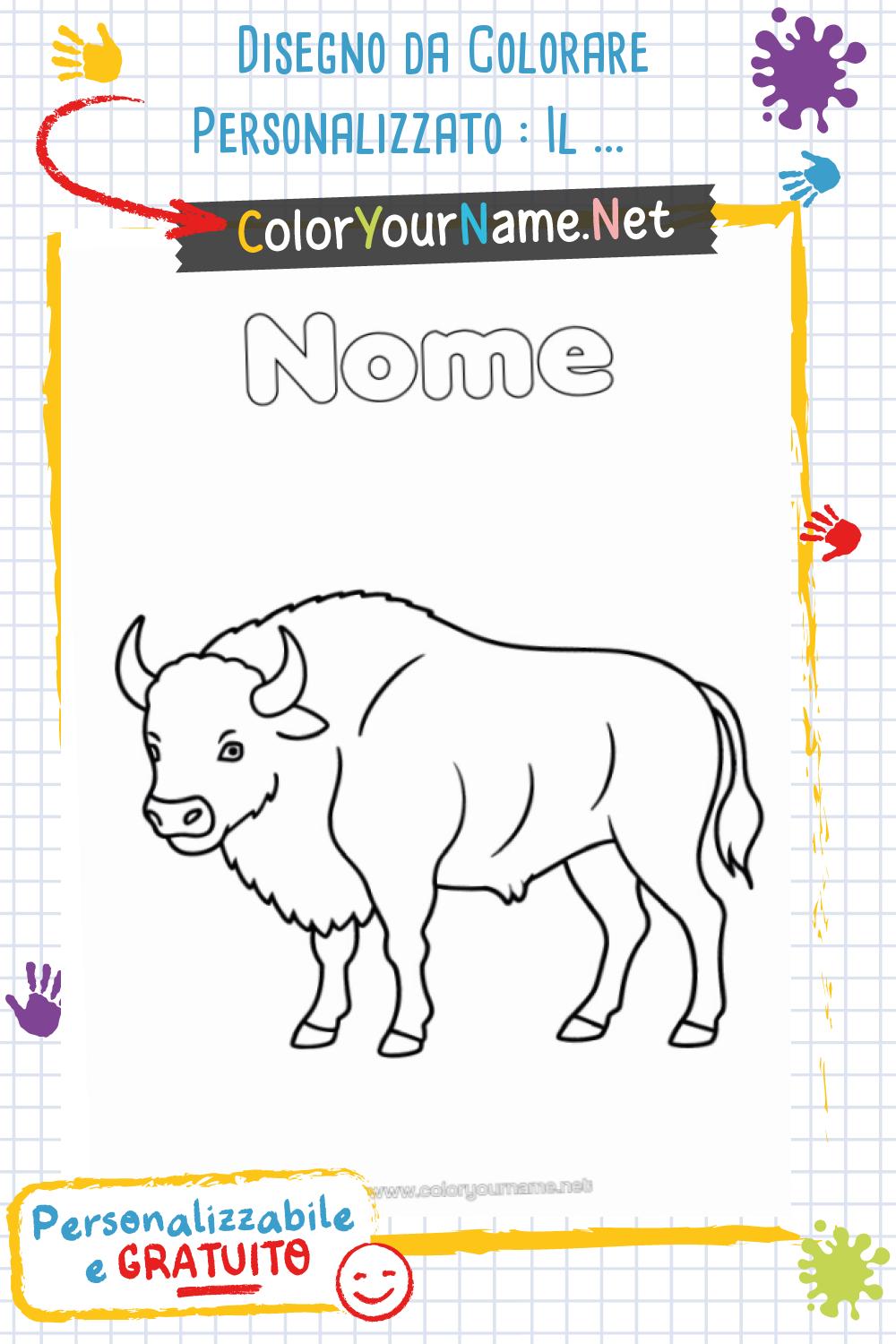Disegno da Colorare Personalizzato : Il Mio Bisonte da Colorare