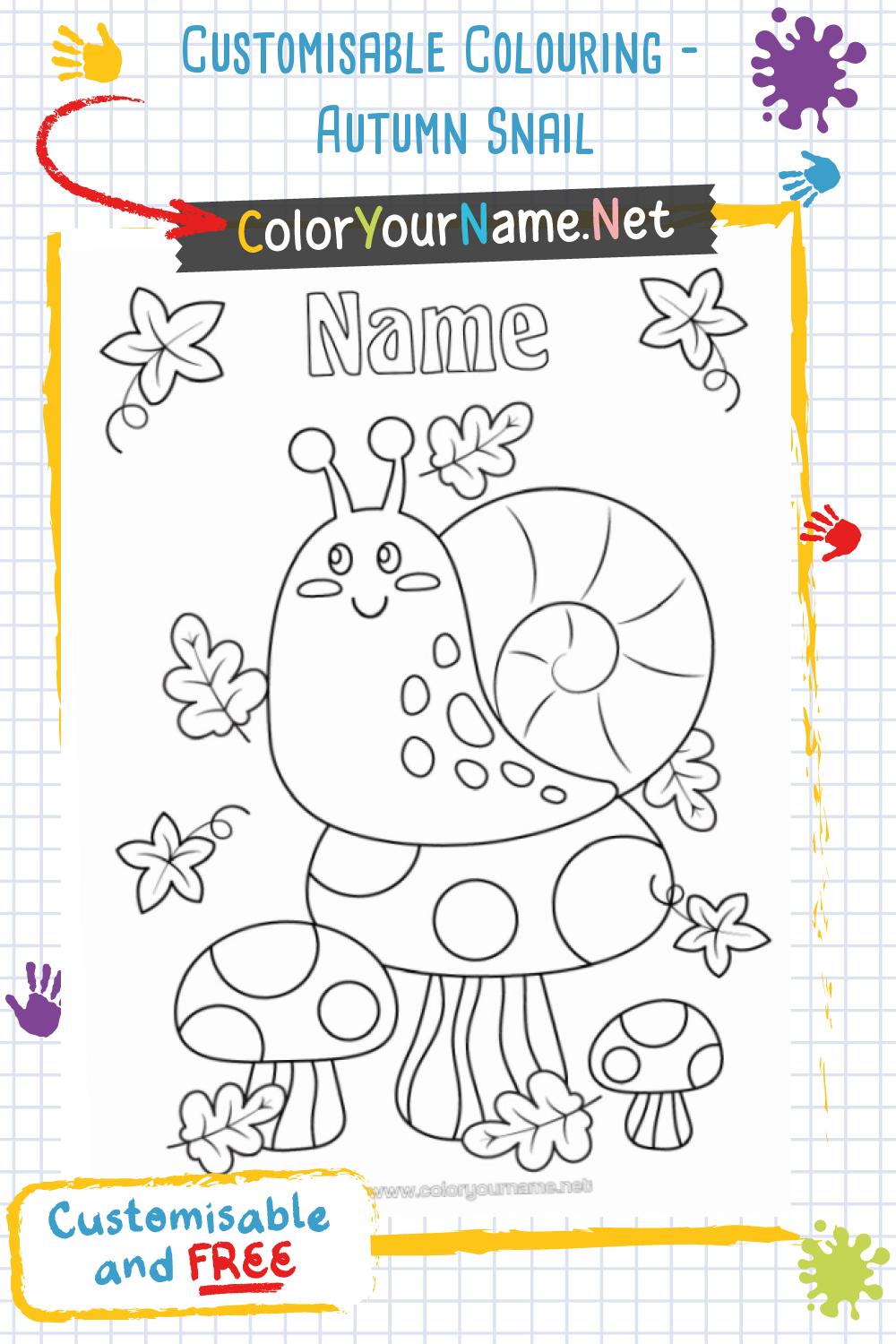 Customisable Colouring - Autumn Snail