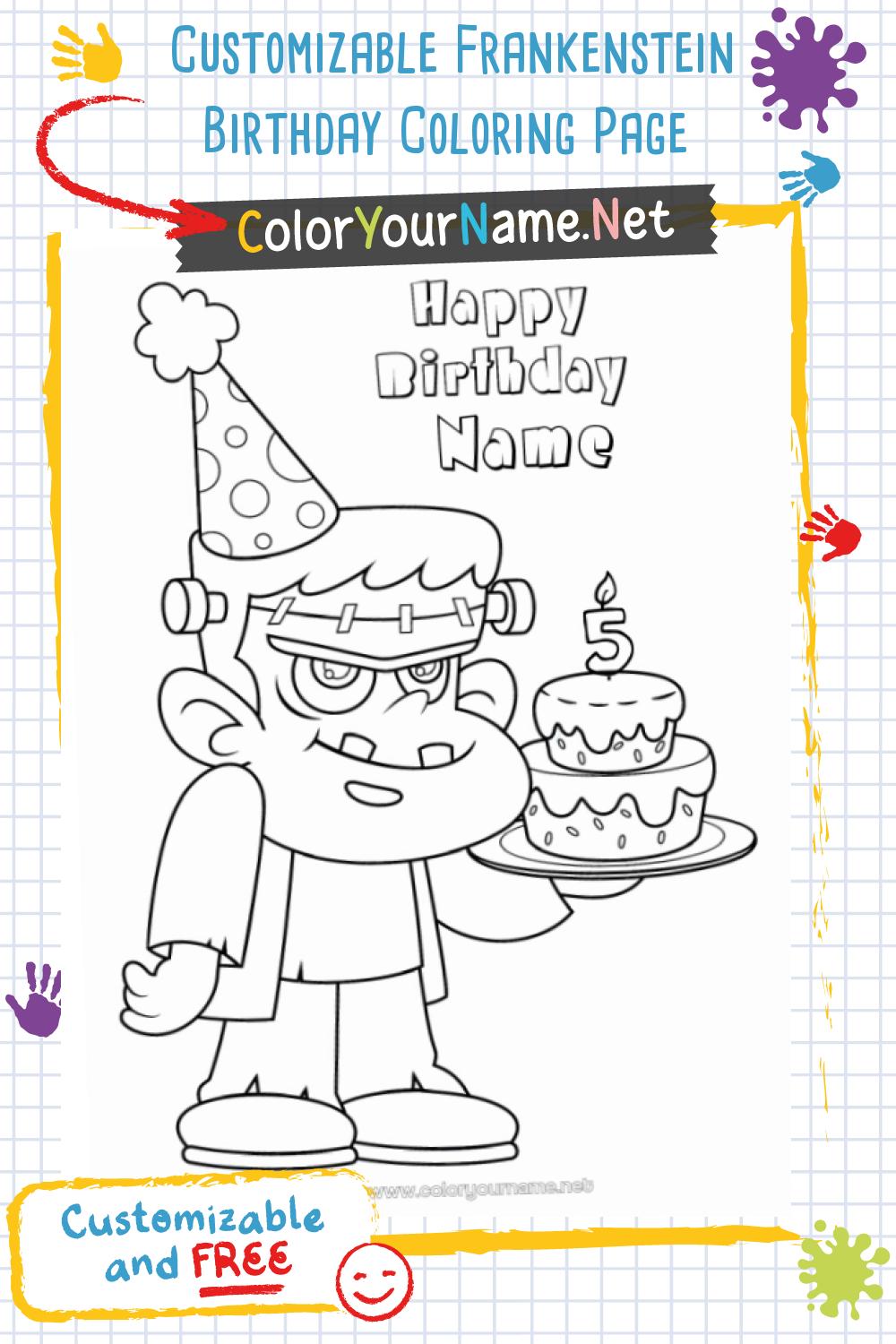 Coloring page No.4594 Monster Cake Halloween