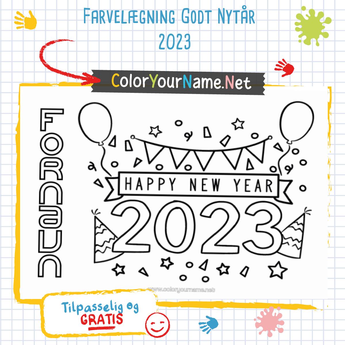 Farvelægning Godt Nytår 2023