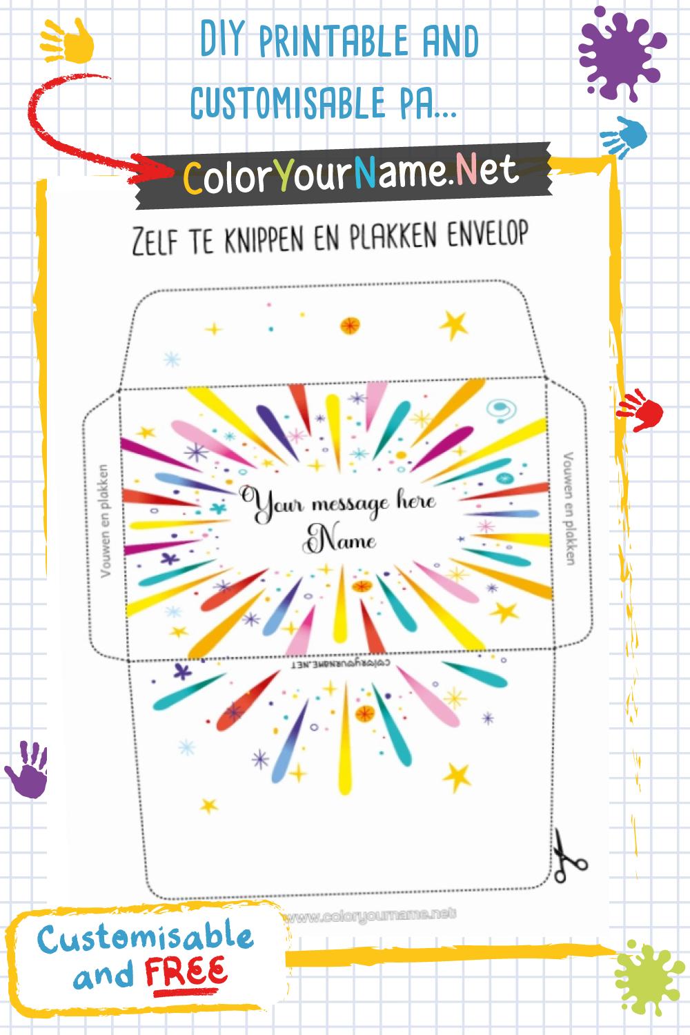 DIY printable and customisable party envelope
