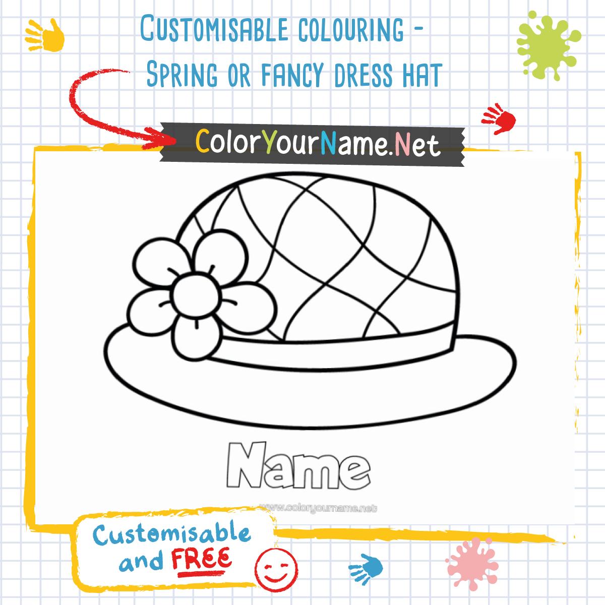 Customisable colouring – Spring or fancy dress hat