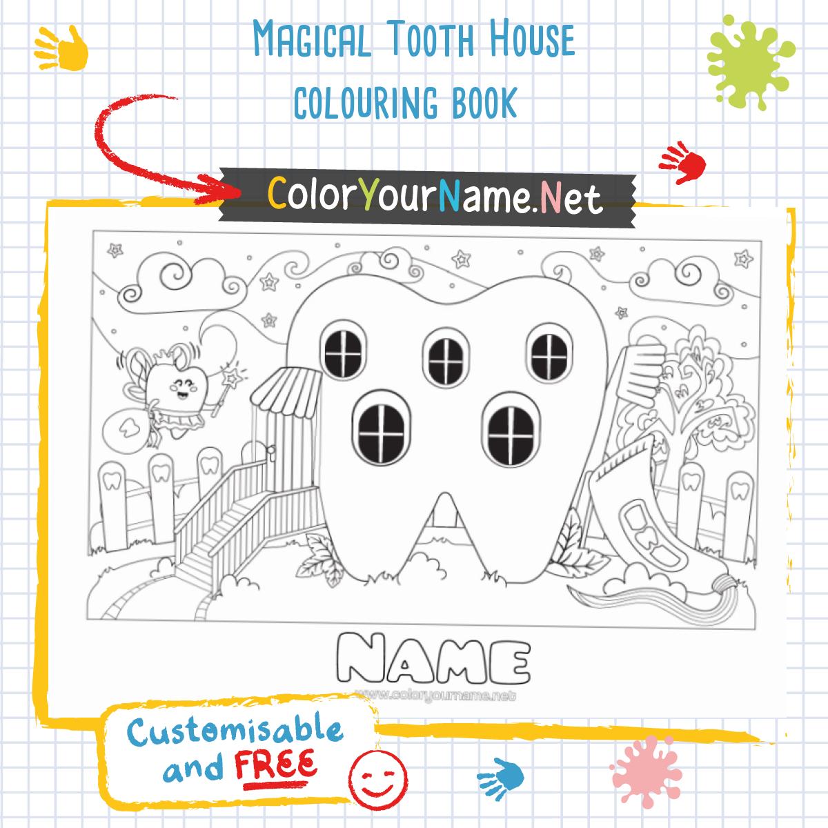 Magical Tooth House colouring book