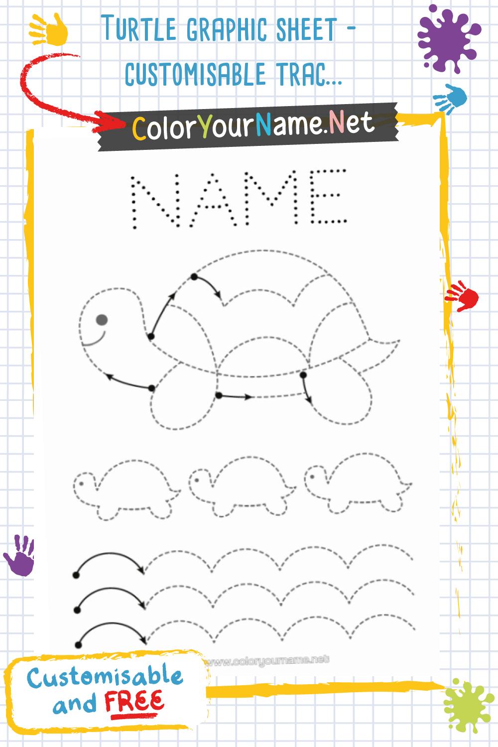Turtle graphic sheet – customisable tracing activity