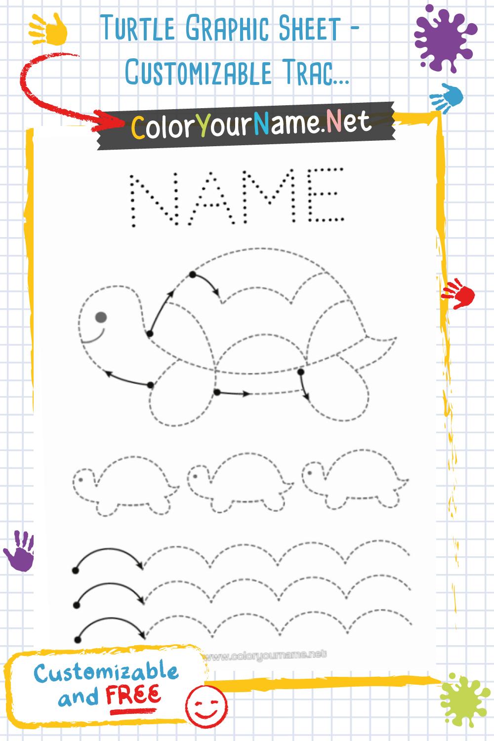 Turtle Graphic Sheet – Customizable Tracing Activity