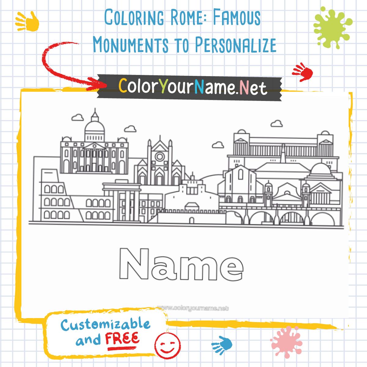 Coloring Rome: Famous Monuments to Personalize