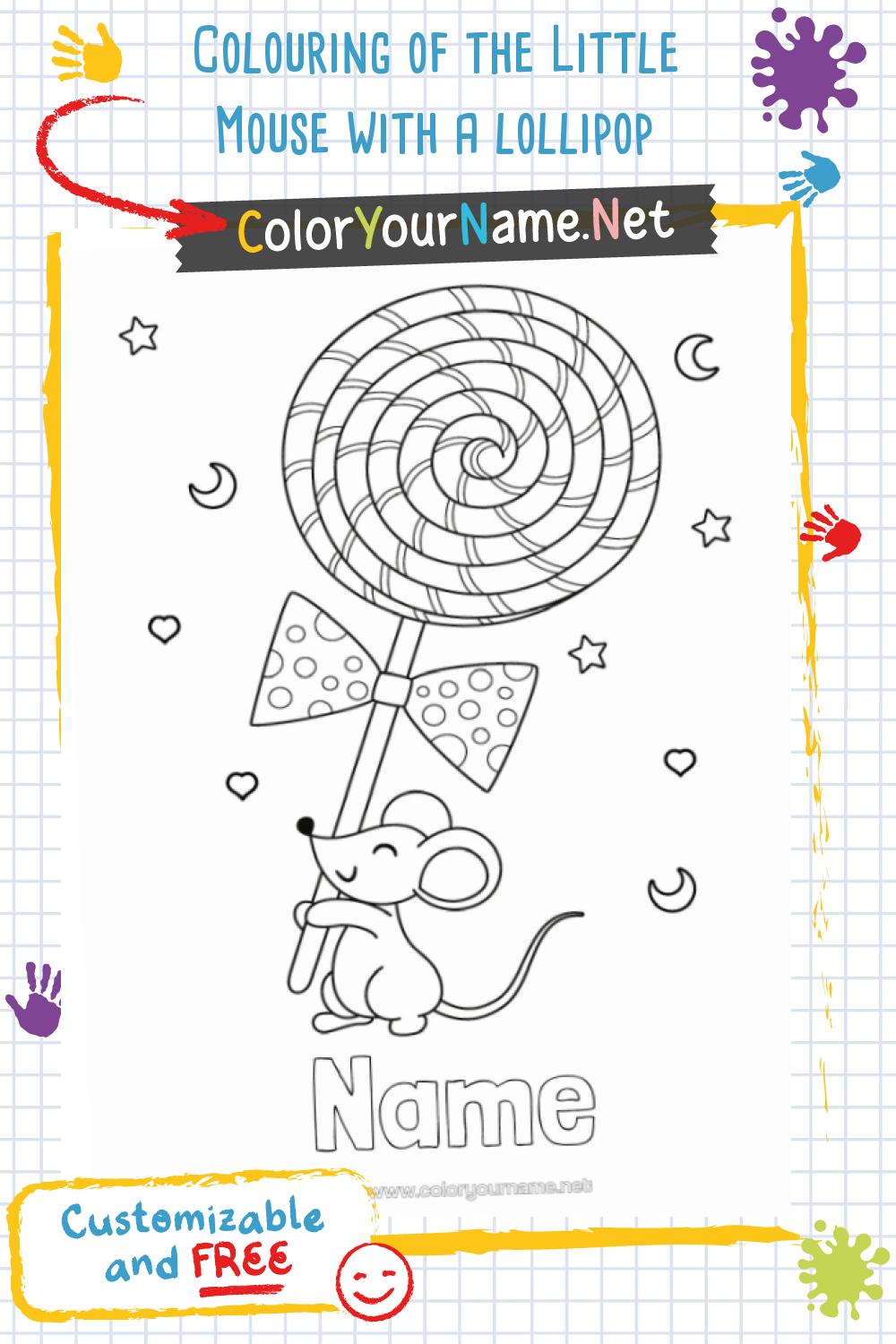 Colouring of the Little Mouse with a lollipop