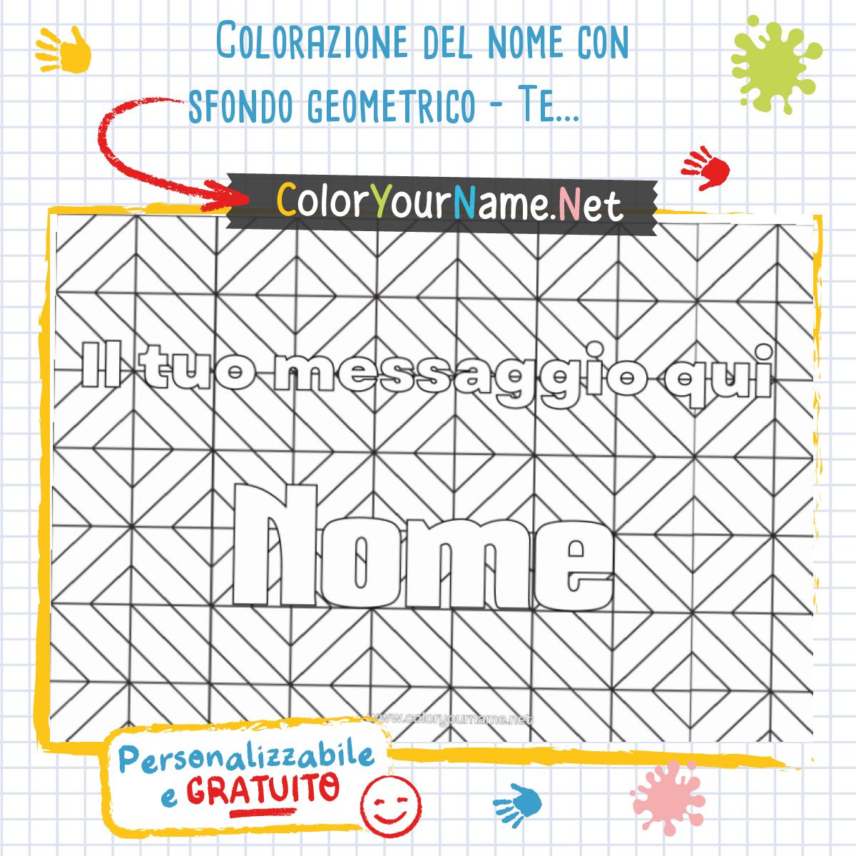 Colorazione del nome con sfondo geometrico – Testo da personalizzare