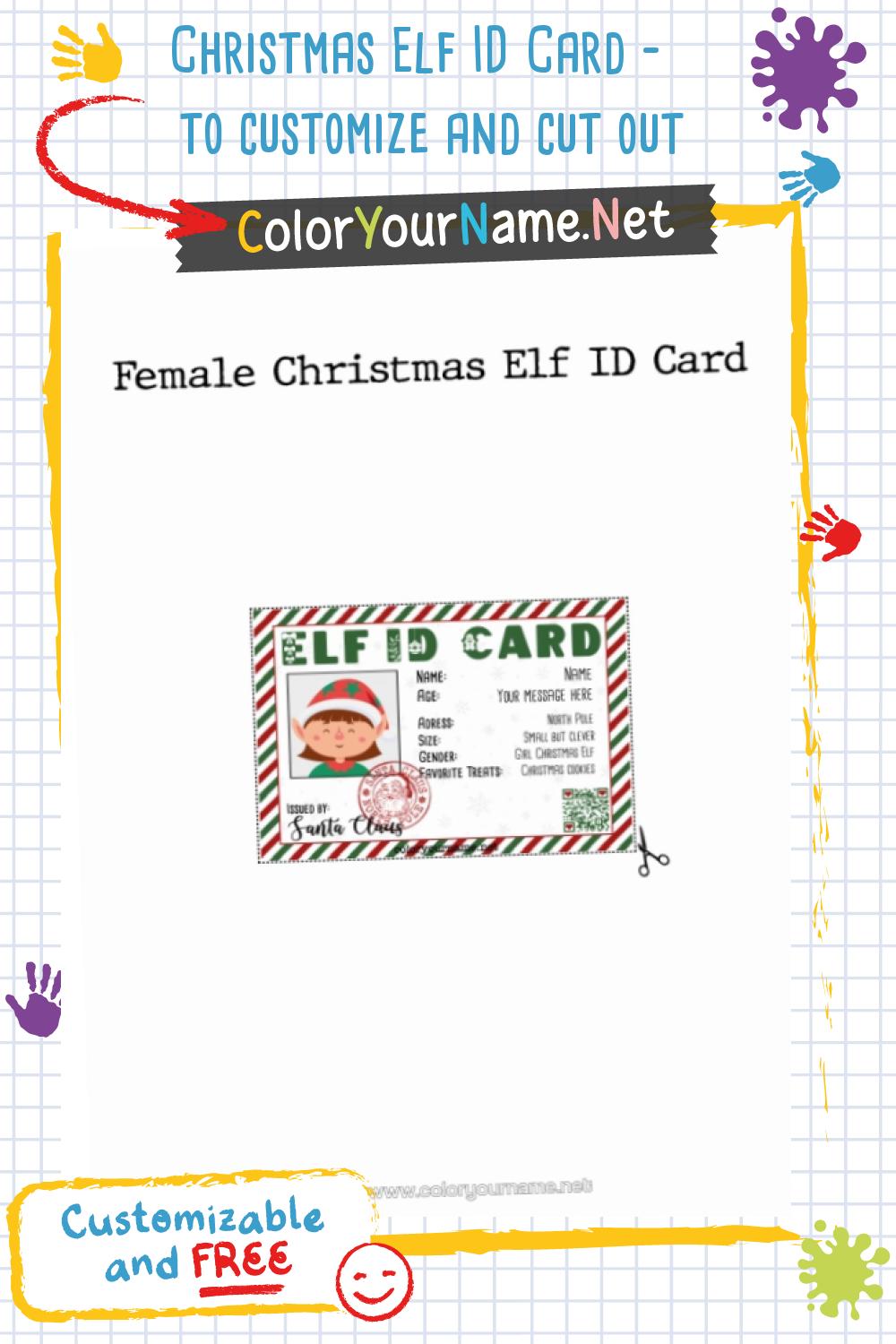 Christmas Elf ID Card – to customize and cut out
