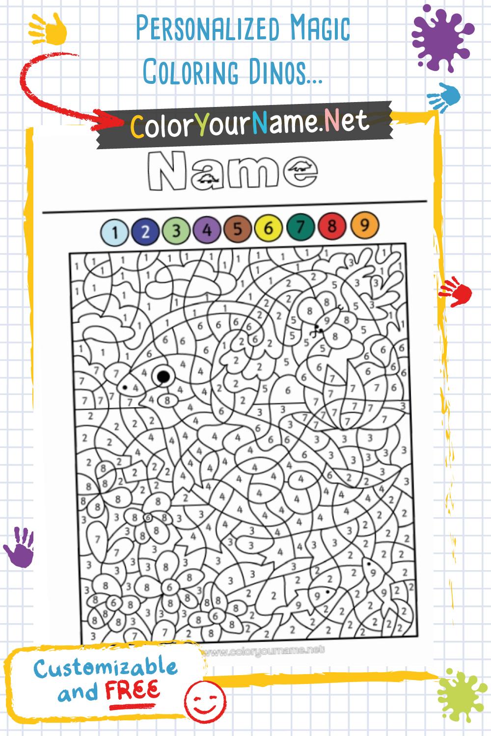 Personalized Magic Coloring Dinosaur Parasaurolophus – Educational ...