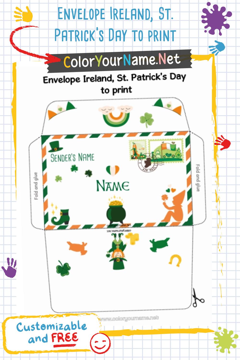 Envelope Ireland, St. Patrick's Day to print